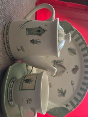 Rare Pfaltzgraff Naturewood 10th Anniversary Tea Set (3-Piece)